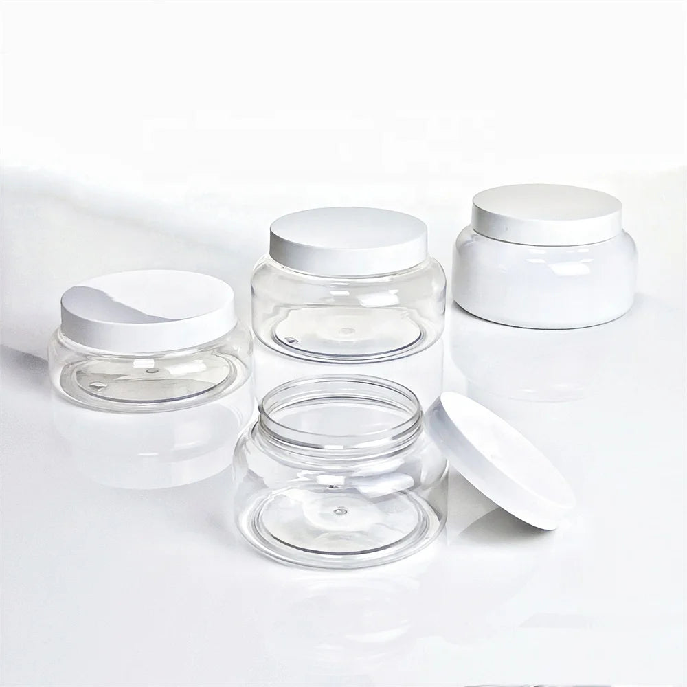 Customisable 250/300/500ml PET Plastic Bottle Skin Care Lotion Eye Cream Shampoo Jar with PP Lid for Cosmetic & Food Use
