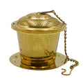 Hot Selling Eco-Friendly Gold Plated Stainless Steel Tea Infuser Loose Leaf Tea Strainer with Chain Handle