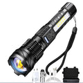 Aeternam High-power White Lazer Light 7 Lighting Modes Zoomable Waterproof Rechargeable USB P50 LED Tactical Torch Flashlights
