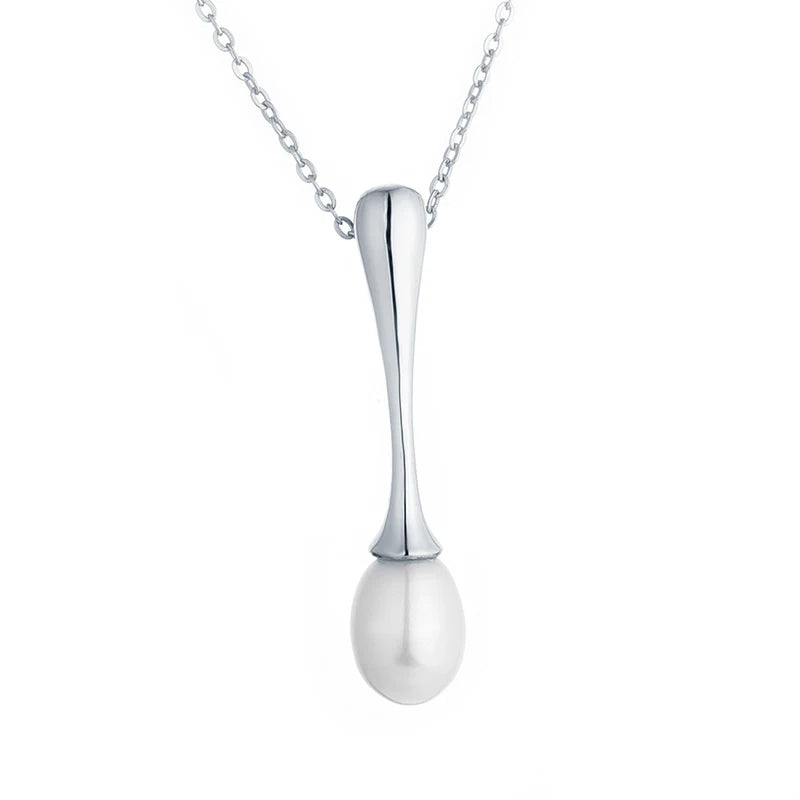 Yh Jewellery Women 925 Sterling Silver Pearl Pendant Necklace Jewelry Wholesale Vintage Freshwater Pearl Pendant