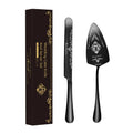 Hot Stainless Steel Gold Wedding Cake Knife and Server Set Metal Dinner Spoon Fork Knife for Home Kitchen Use