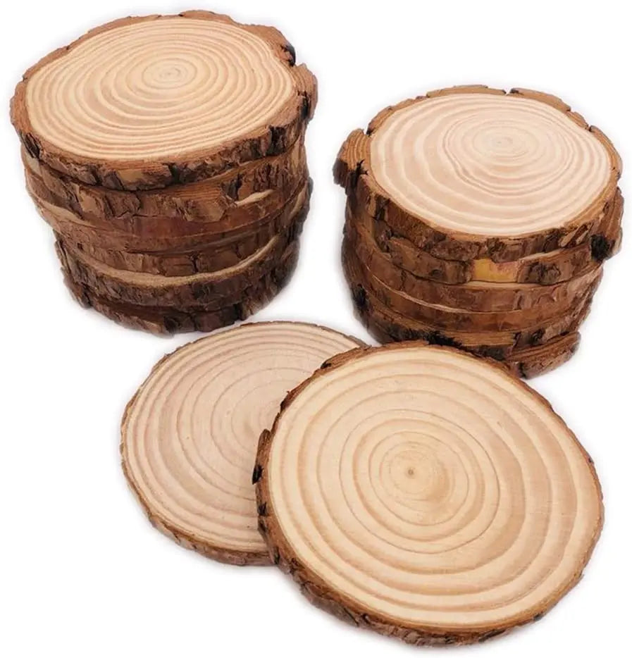 Engraved Vintage Eco-Friendly Children's DIY Creative Painting Cork Wood Coasters Home Decor Ornaments
