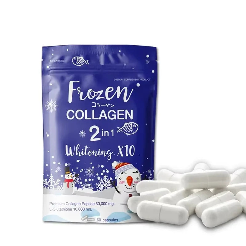 OEM/ODM/OBM Frozen Collagen 2 in 1 Whitening Supplements Capsule Collagen Whitening Capsule for Skin and Detox Capsule