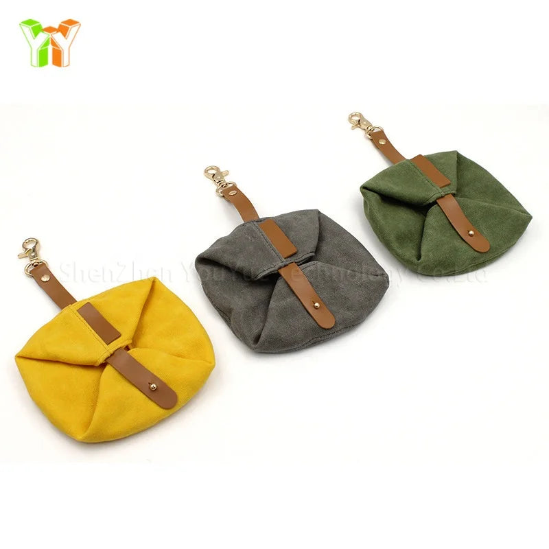 Portable Waterproof Canvas Dog Dish Cat Feeder Foldable Collapsible Travel Water Bowl for Outdoor Climbing Hiking for Kittens
