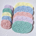 Heat Resistant Oval Round Plaster Concrete Resin Tray Molds Knot Mat Trinket Plate Mould Woven Rope Coaster Silicone Mold