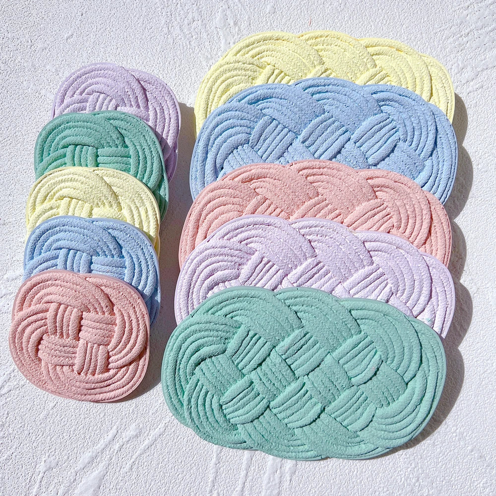 Heat Resistant Oval Round Plaster Concrete Resin Tray Molds Knot Mat Trinket Plate Mould Woven Rope Coaster Silicone Mold