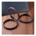 New Simple Style Men Leather Bracelet Stainless Steel Magnetic Accessories Couple Hand-woven Wristbands Jewelry Gifts