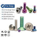 Titanium Bolts Cnc Gr5 Metric Flat Countersunk Phillips Cap Head Torx Screw Alloy Anodized Titanium Screws for Motorcycle