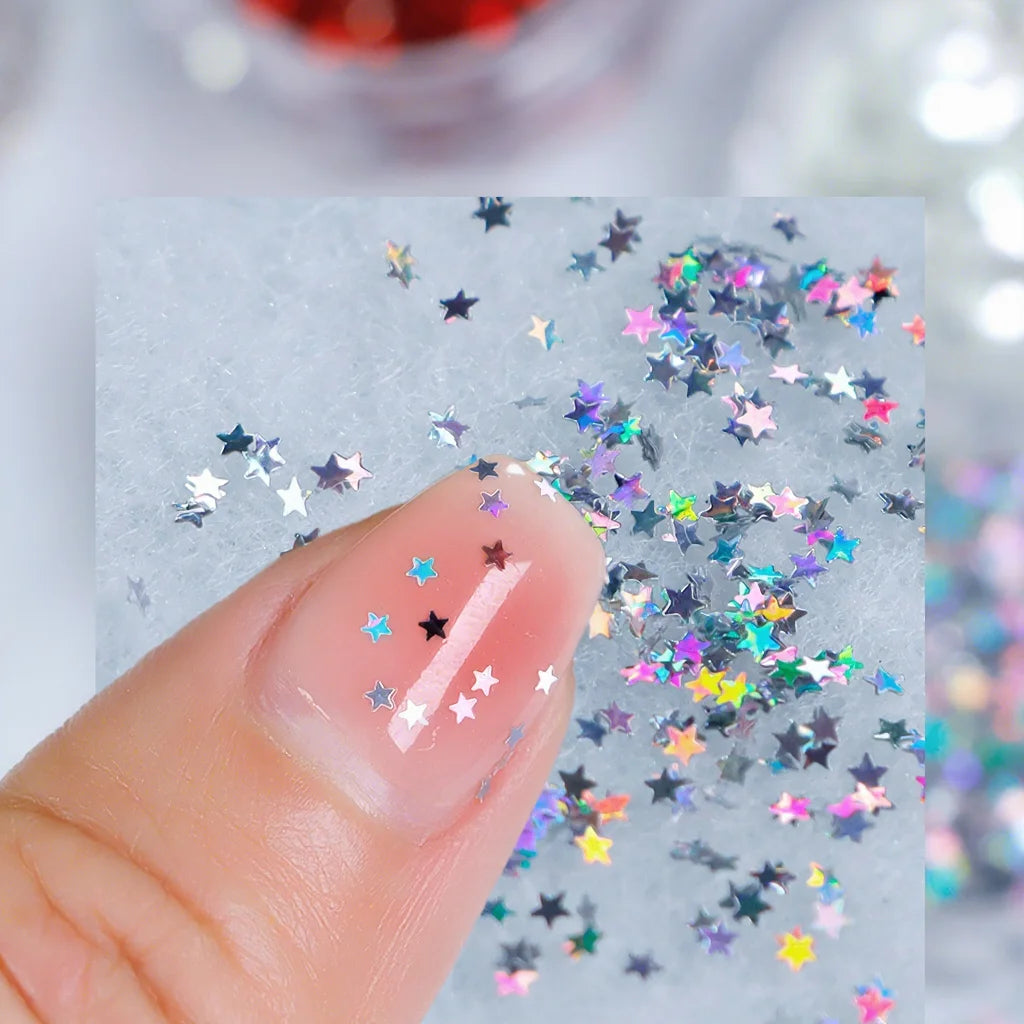 Dot Glitters Heart Shape Nail Glitter Confettis Ultra Fine Special Shape 1mm Star Heart Point Shape Glitter Sequins