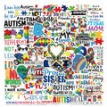50Pcs Autism Awareness Mental Health Theme Decorative Stickers for Laptop Phone Motivational Label Sticker