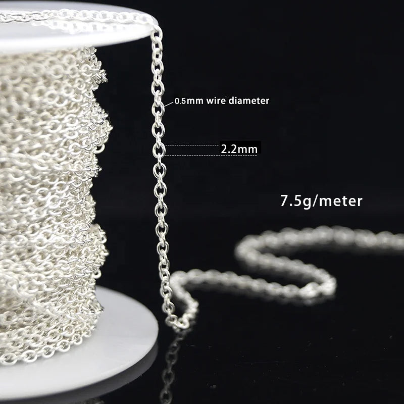 Wholesale Available Stock for Women Customized Jewelry 925 Sterling Silver Cable Chain Necklace