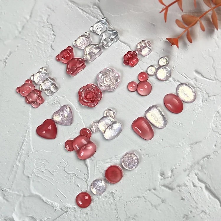 Trending New Transparent Heart Shape Nail Art Tips with Star Pattern 120 Pcs/Pack for Salon Use and Color Chart Display