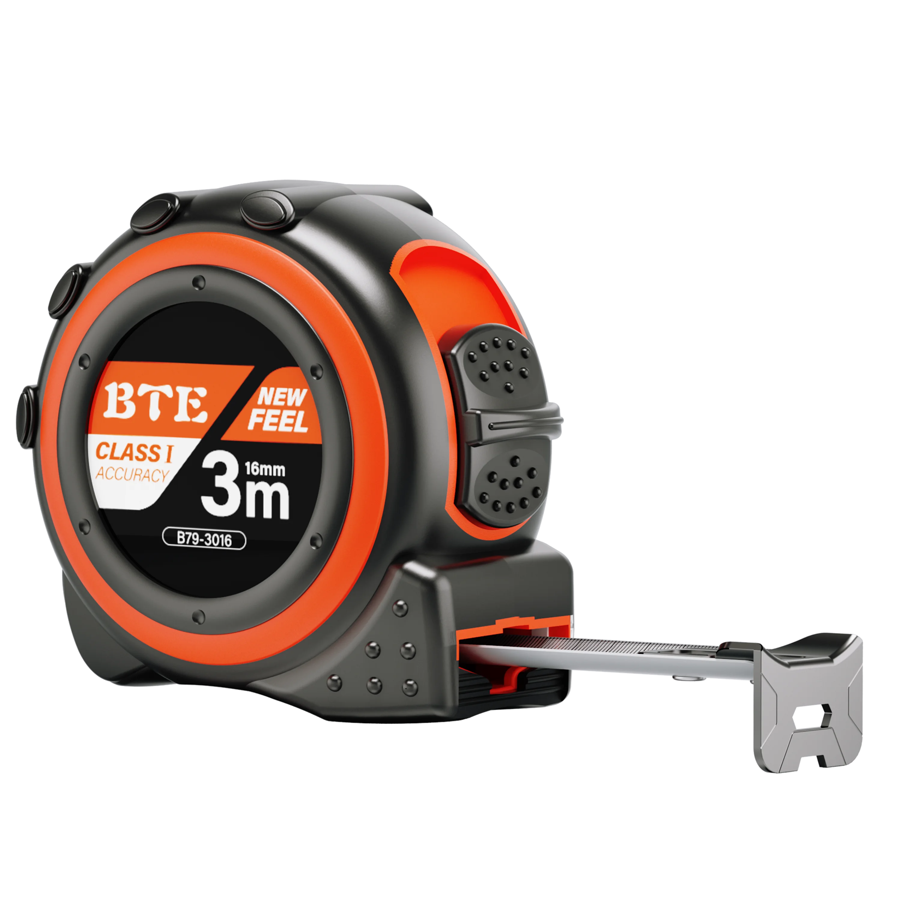BTE Factory Direct Sell 5m ABS Material TPR Coated Steel Retractable Waterproof Measuring High Straightness Steel Tape Measure