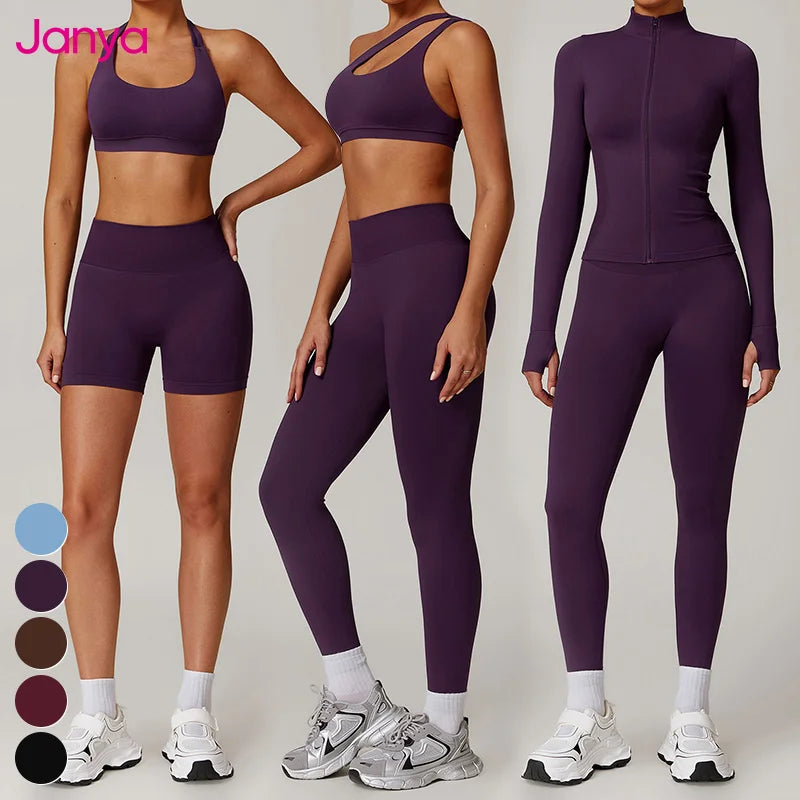 New Sportswear Seamless Knitted Workout Clothing Scrunch Butt Lift Sports Leggings 2 Piece Set Gym Fitness Yoga Sets for Women