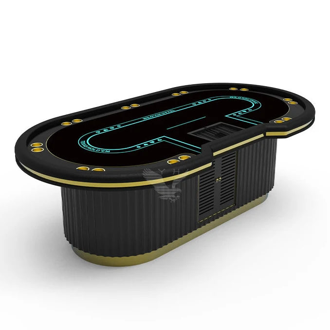 YH 102inch Luxury Eco-Friendly Texas Hold'em Poker Table for Casino Gambling Entertainment Solid Wood Legs Professional Quality