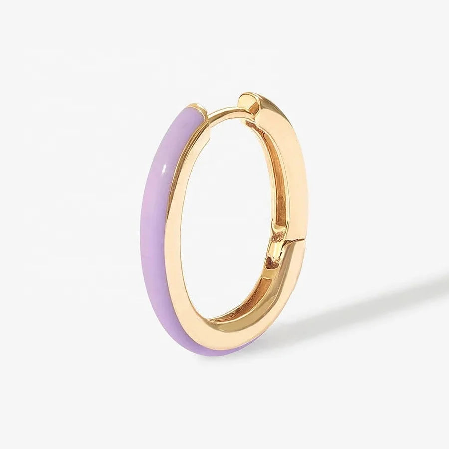 LOZRUNVE 925 Sterling Silver Custom Accessories Ear Rings Women Neon Enamel Oval Hoop Earring