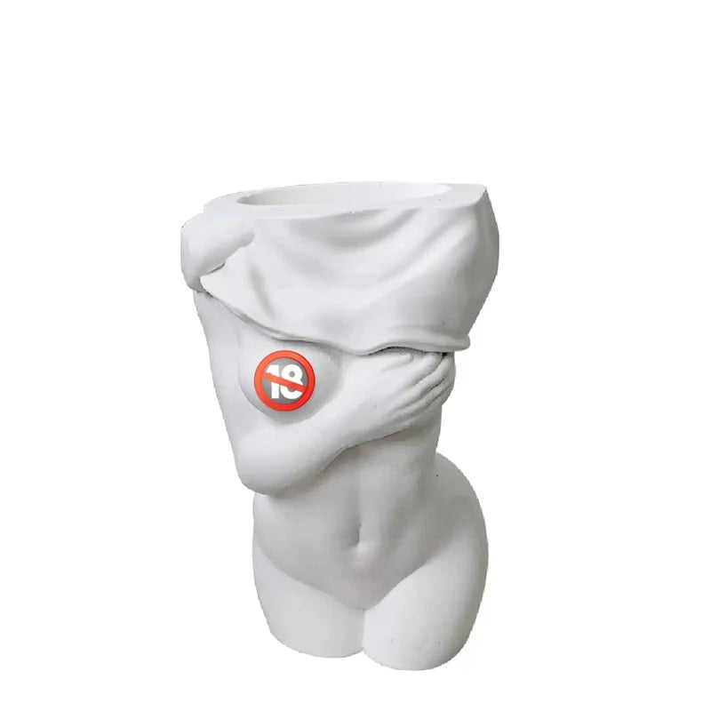 Early Riser DIY Large Undressing Female Gypsum Flower Pot Mold Nordic Style Flower Pot Gypsum Crystal Drop Glue Silicone Mold