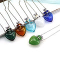 Openable Glass Oil Fragrance Bottle Necklaces Perfume Essential Empty Bottling O Chain Heart Pendant Necklace for Women
