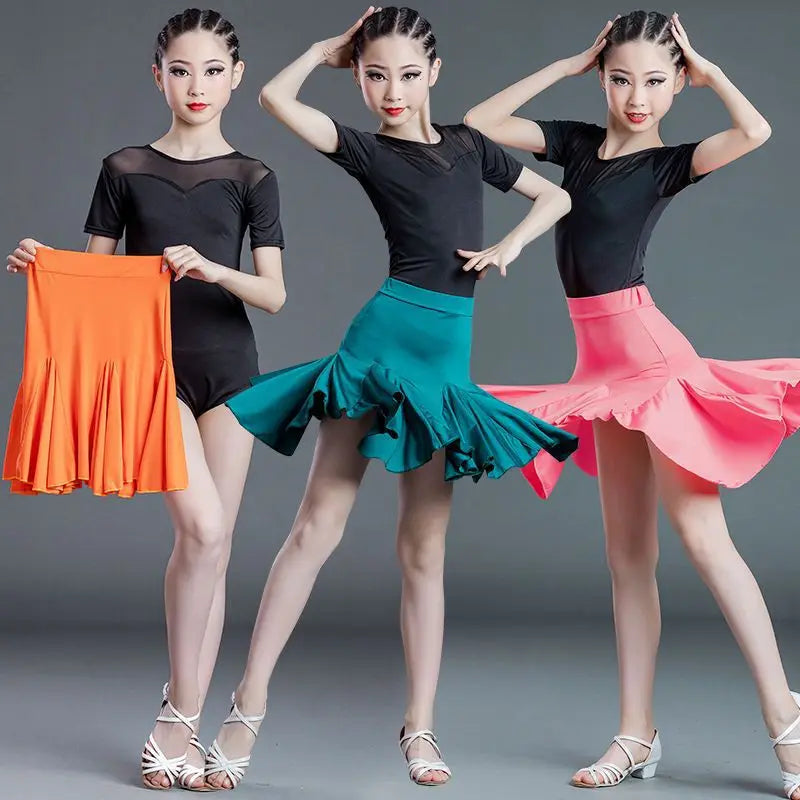 Comfortable Latin Dance Dress Suit for Practice and Performance to Girls