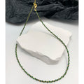 925 Silver Designer Minimalist Necklace for Women Gold Plated with Natural Faceted Malachite Gemstone Beads Trendy Wedding Gift