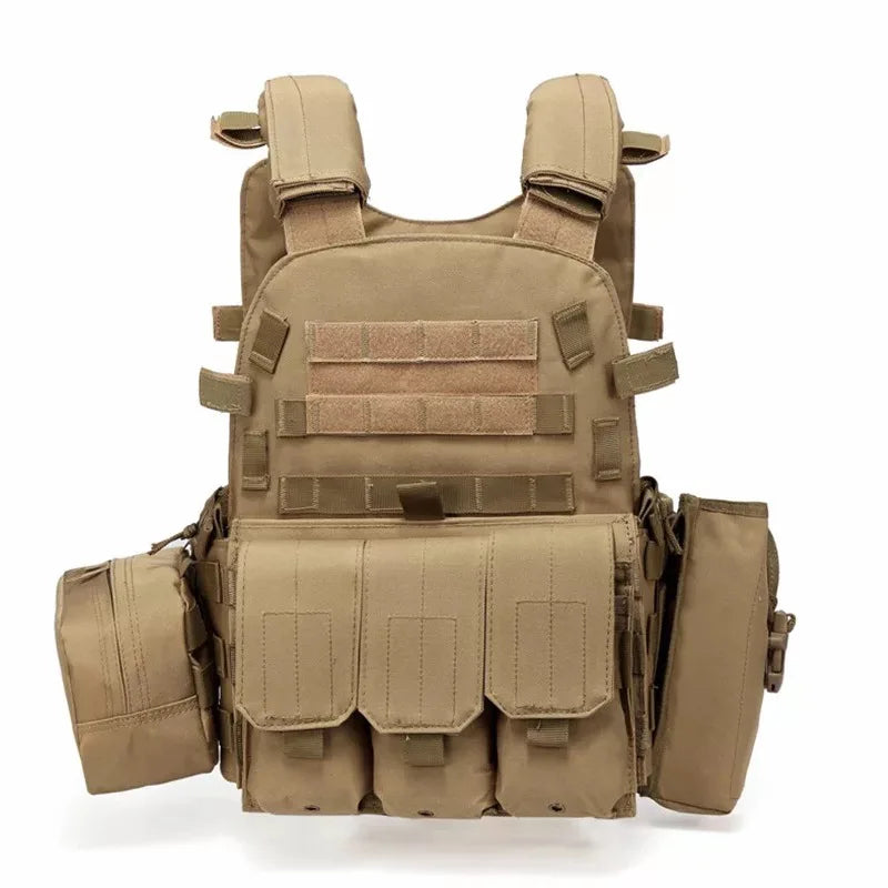 Wholesale Tactical Molle Quick Release Buckles Vest With Side Cummerbund Pouches and Triple Mag Pouch