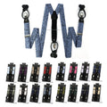 Men's Y Style Hook Buckle Suspenders Extended Elastic Straps Steel Buckle Micro Woven Fabric-Plus-Size Adult Size for Comfort