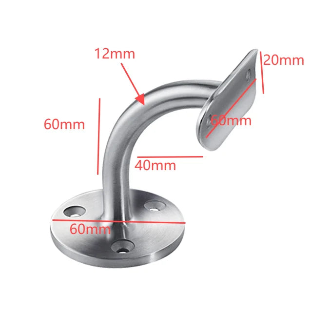 Stainless Steel Outdoor Modern Stair Railing Support Adjustable Mounting Bracket with Customized Size for Handrail Brackets