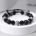Pulsera De Piedras Fashion Men Adjust Braided Bracelet Natural Stone Maple Lava Stone Healing Energy Bracelet