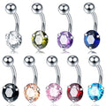 Surgical Steel Belly Button Rings Ombligo Round Zircon Belly Piercing Navel Rings Nombril Woman Body Jewelry