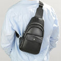 MARRANT Cowhide Leather Chest Bag Waterproof Daypack Sling Shoulder Chest Crossbody Bag for Genuine Leather Men Chest Bag