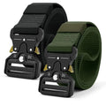 Custom Fashion Camouflage Printed Logo Stylish Men's Black Thickening Nylon Tactical Fabric Belt With Heavy-Duty Alloy Buckle
