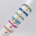 Hot Sale Design 4mm Cut Crystal Beads Bracelets Cooper Heart Shape Pendant Bracelet for Women