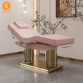 Luxury Pink Folding Electric Massage Facial Table With 4 Motors and Stainless Steel Frame