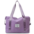 Women's Large Capacity Waterproof Oxford Fabric Zipper Travel Foldable Gym Bag Shoe Compartment Fashionable Weekend Duffel Bag