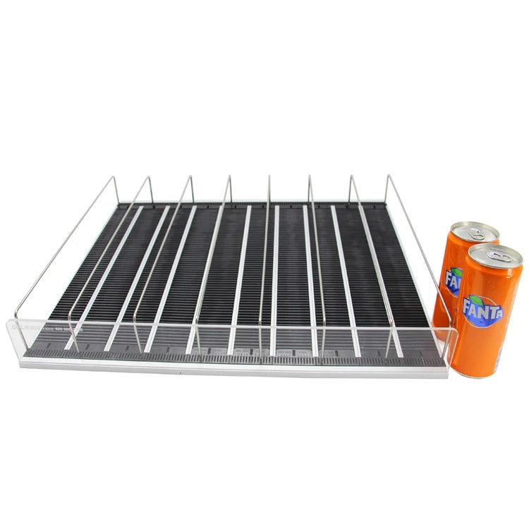 Heavy Duty Single-Sided Freestanding Supermarket Rack 8 Shelves Customizable Size Gravity Roller Display Sliding Shelf