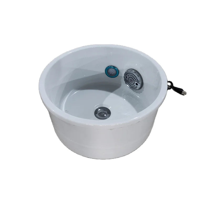 Customize Beauty Spa Salon Furniture Equipment One Piece White and Gold Foot Bowls Sink for Pedicure