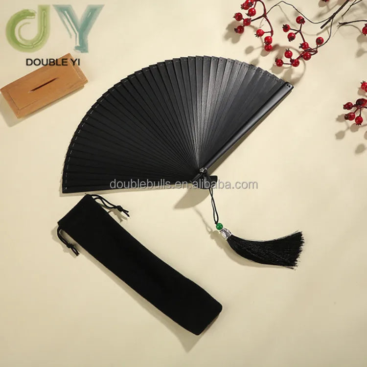 Chinese Style Classical Handheld Bamboo DIY Painted Fan 18x31cm Portable Wedding Business Gifts DOUBLEBULLS Brand Custom Logo
