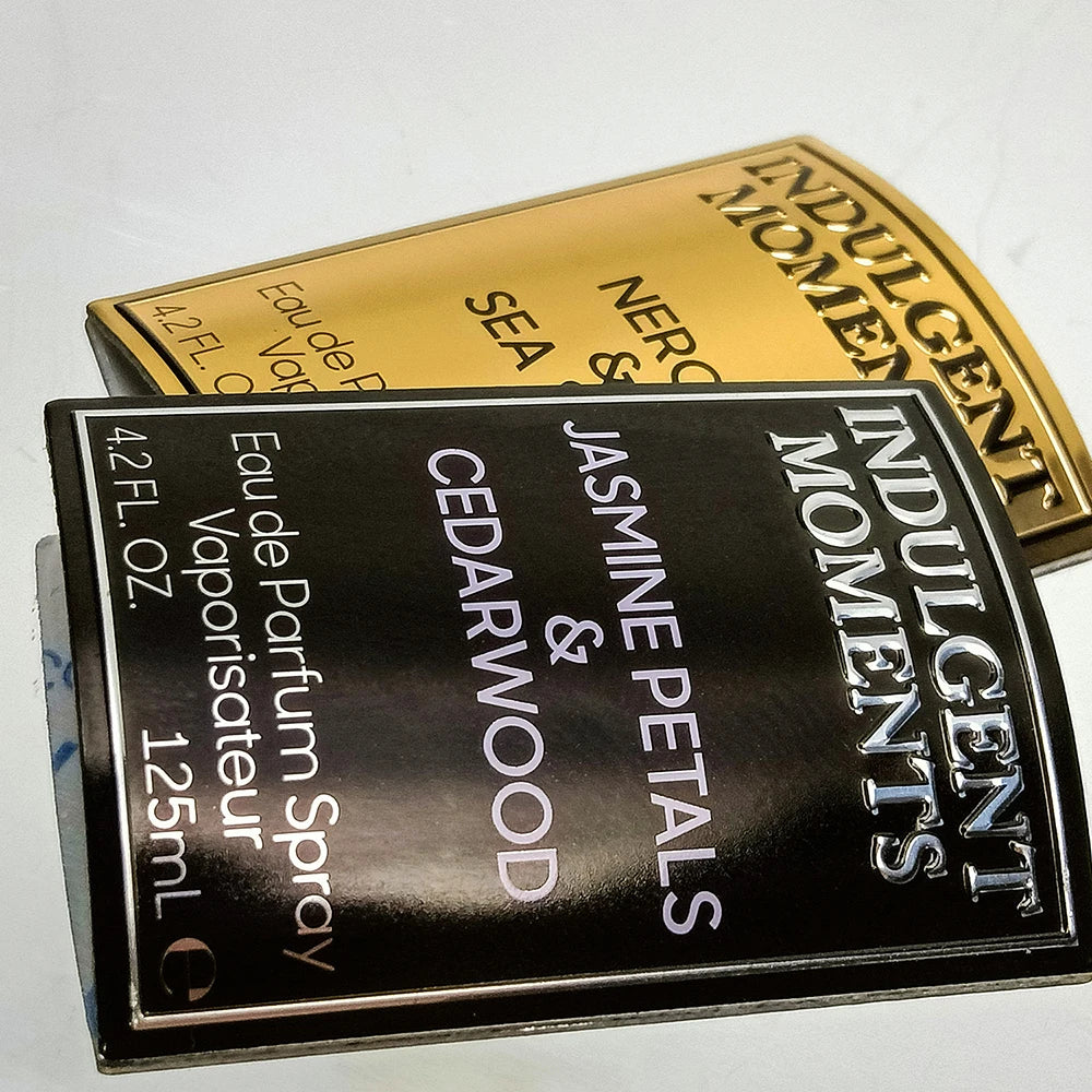Custom Gradient Colorful Four-Color Printing Aluminum Metal Label for Handbag Book Bottle Box Electronic Products