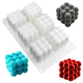 OEM&ODM 6 Holes Creative Magic Cube Design Easy Release Non-Stick Silicone Molds for Candle Making