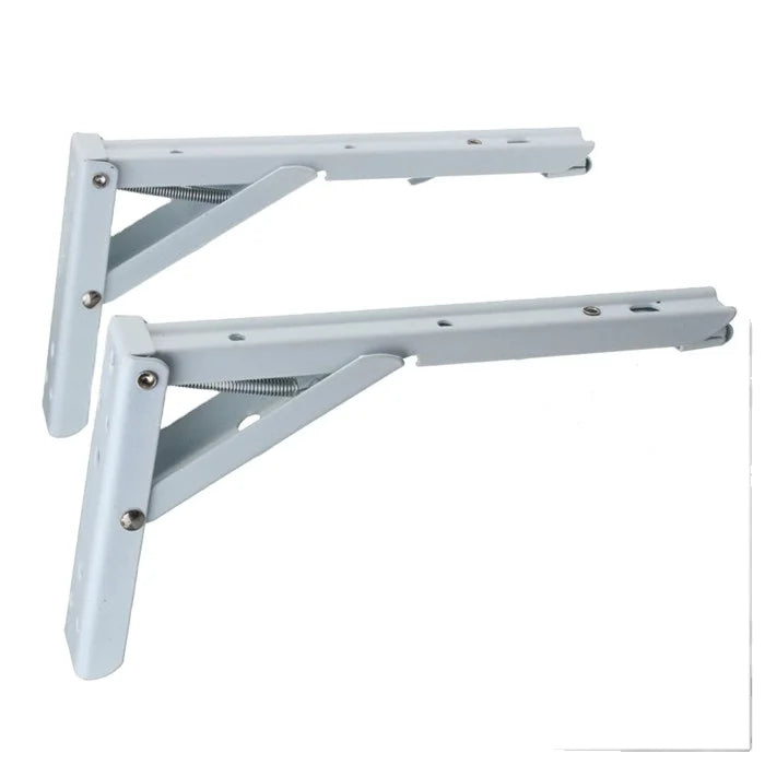 8-16 Inch Wall Mounting Heavy Duty Iron Stainless Steel Triangle Sided Adjustable Folding Shelf Brackets for Table
