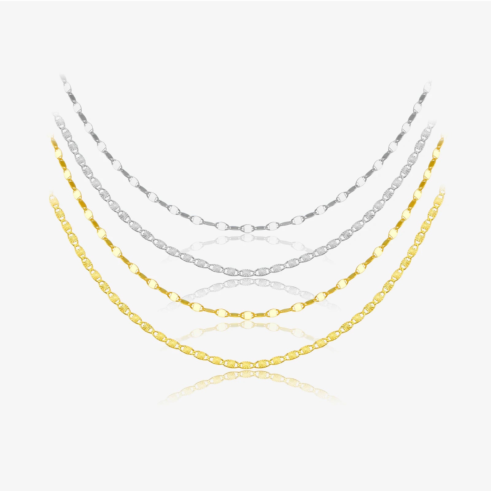 FUAMAY Fashion Silver 925 Necklace Engraved Basic Necklace