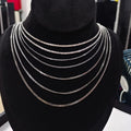 Bulk Wholesale Premium Sterling Silver Plain Necklace Chains for Unisex Chains Minimalist Texture Men's & Women's