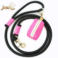 Factory Price Solid Colorful Nylon Round Rope Leash with Ribbons for Dogs Adjustable Slip Rope Dog Leashes Custom Logo
