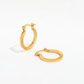 JOOLIM  High End 18K Gold Plated Gear Lines Hoop Huggie Earrings Jewelry Stainless Steel for Women