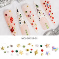 Crystal Flat Back Nail Rhinestone Diamond Gem 3D Glitter Nail Art Decoration 12 Grid/box Set of AB 10 Plastic 33g 900pcs/box