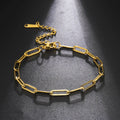 Wholesale Stainless Steel Geometric Rectangle Chain Link Bracelet Bulk Jewelry Paperclip for Men and Women for Weddings Gifts