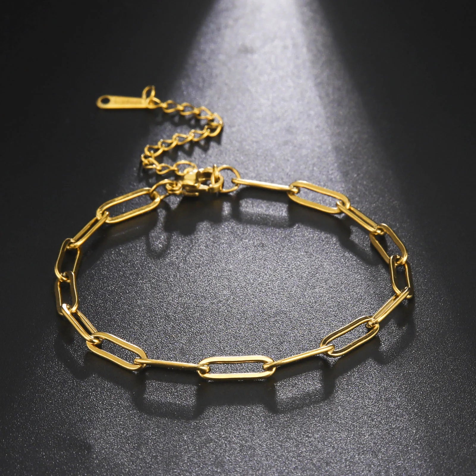 Wholesale Stainless Steel Geometric Rectangle Chain Link Bracelet Bulk Jewelry Paperclip for Men and Women for Weddings Gifts