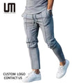 Liu Ming Custom Logo Wholesale Spring Summer Men Clothes Casual Solid Color Slim Drawstring Pockets Gym Jogging Sweatpants