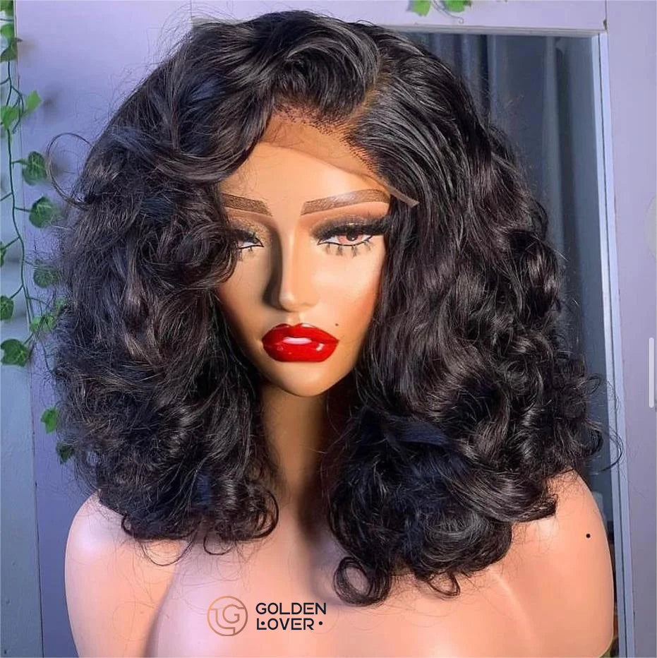 Wholesale 100%  Virgin Brazilian Hair Lace Frontal Wig Remy Bouncy Wave Lace Front Wig for Black Women