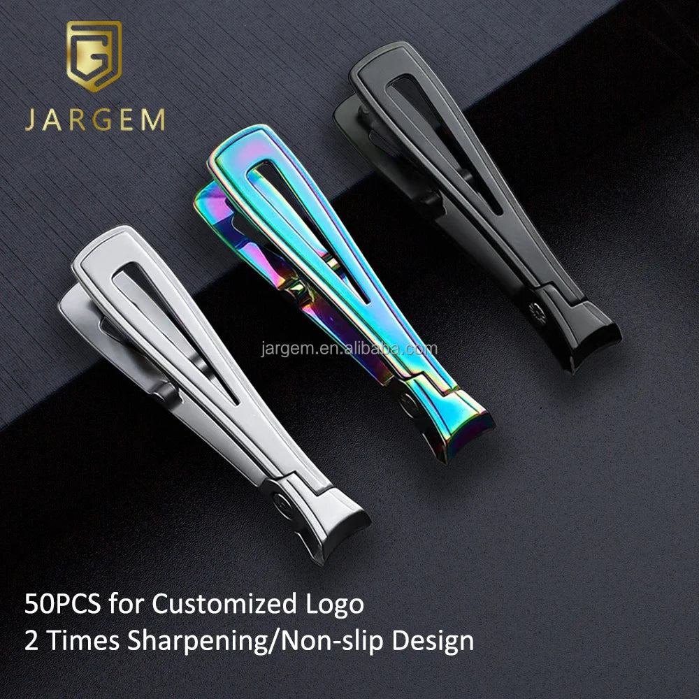 Private Label Large Size Wide Jaw Finger Toe Nail Clipper Black Pink Cutter for Thick Nails